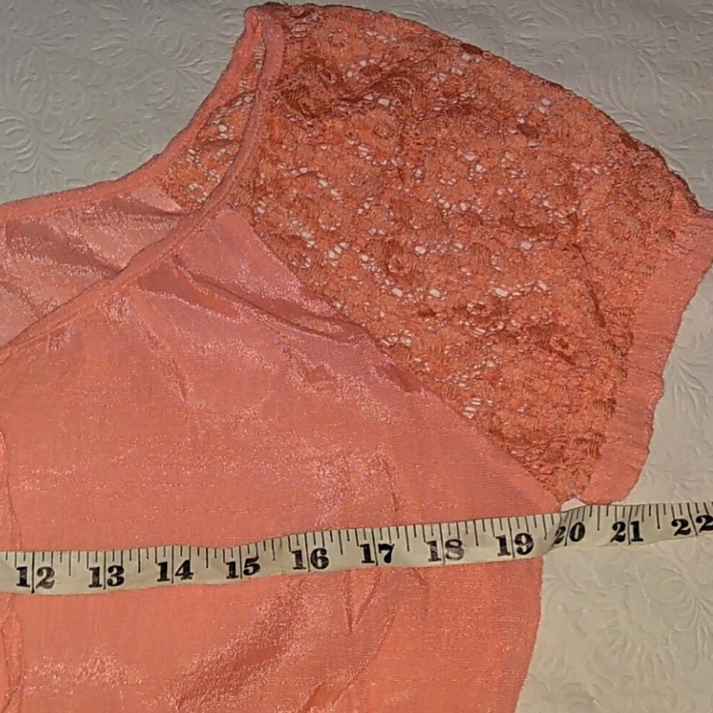 NWOT Anthologie E Hanger Peachy Pinkish Coral Summer Top - Picture 4 of 8